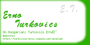 erno turkovics business card